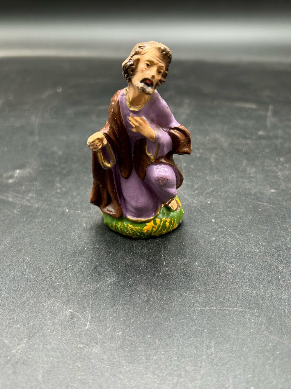 Vintage Fontanini JosephPurple & Brown Religious Figurine, nativity, Christmas
